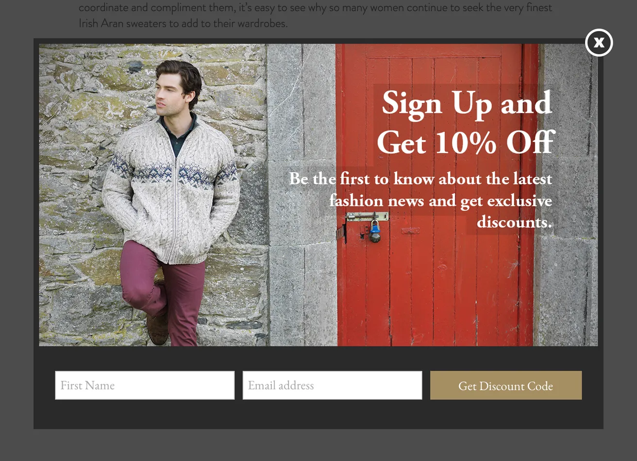 Aran Sweaters Direct Discount CTA