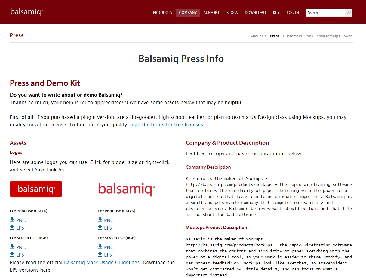 Balsamiq press kit