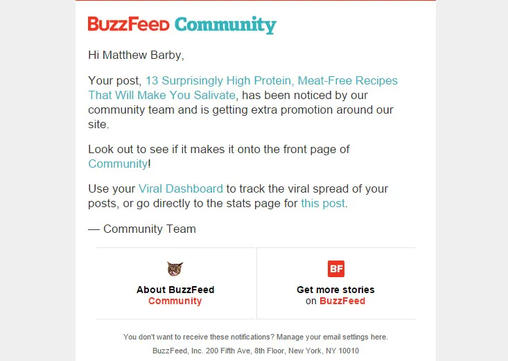 Promoted to BuzzFeed Community Section