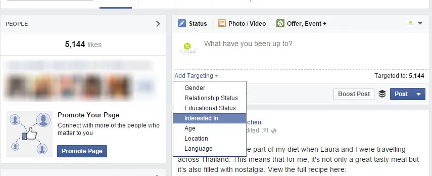 Facebook Post Targeting