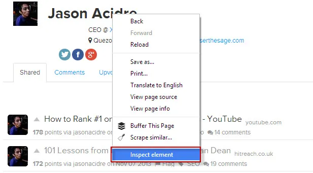 inspect element