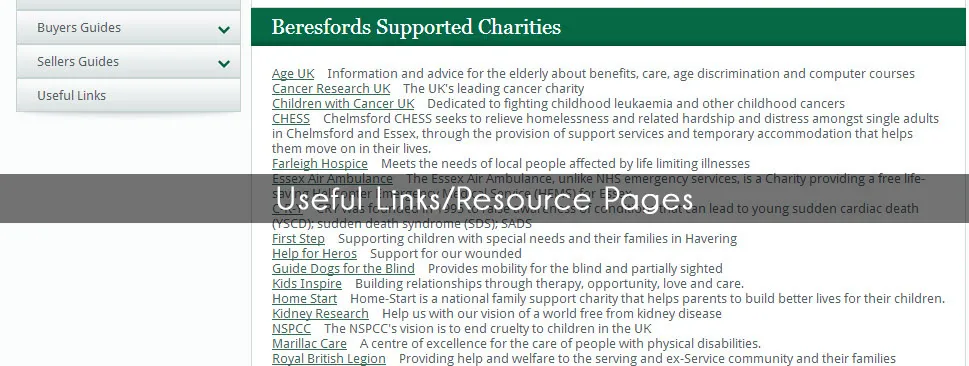 Useful links pages