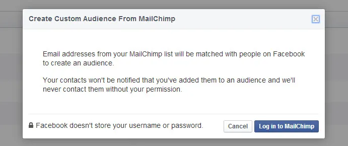 Log in to MailChimp with your account details