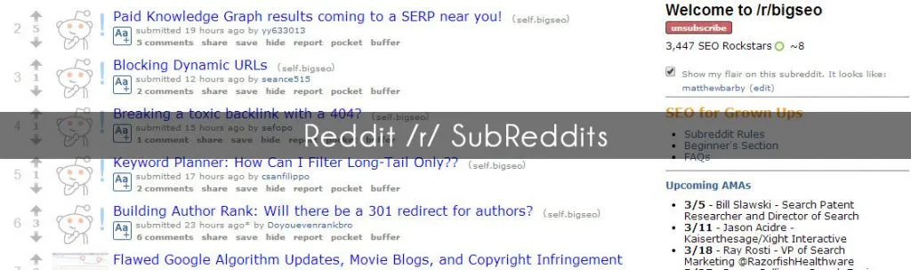 Reddit SubReddits