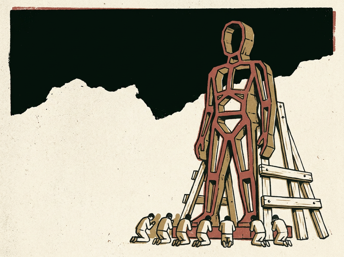 Cover illustration for the crypto cult-problem essay