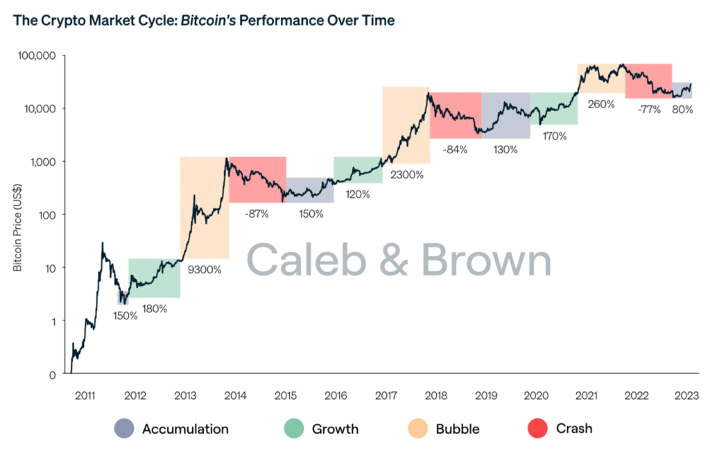 Bitcoin performance over time